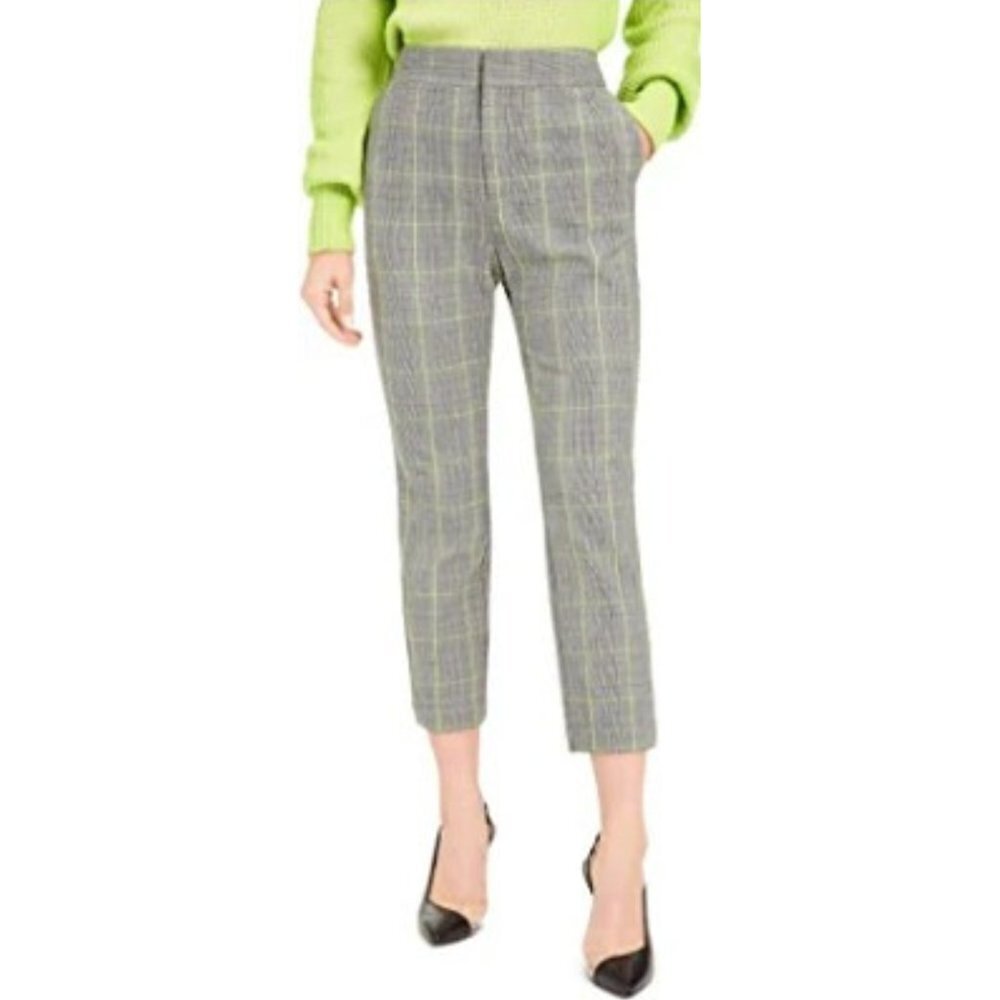 Becca Tilley X Bar III Women's Gray Plaid Tapered Pants - 2